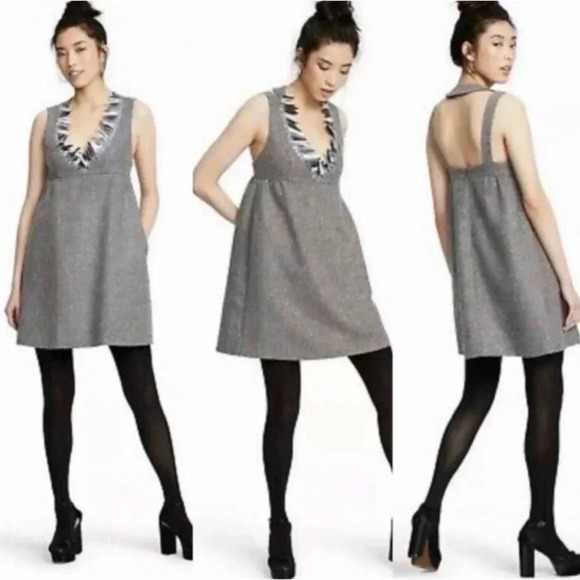 Anna Sui x Target NWT Grey Metallic Boucle’ Mini Halter Dress 20th Anniversary M - Picture 12 of 12